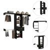 Tuhome Manchester 250 Closet System, Five Open Shelves, One Drawer, Three Metal Rods, Black CLW6725